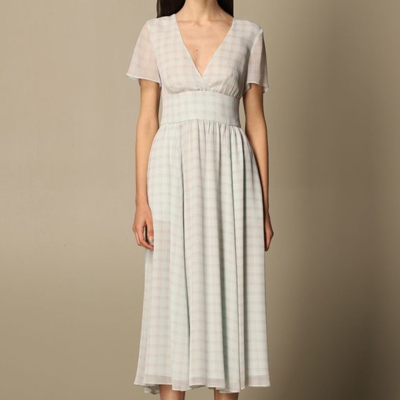Emporio Armani Plaid Midi Dress Pastel - Picture 1 of 11